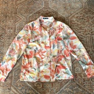 Sheer long sleeve button up